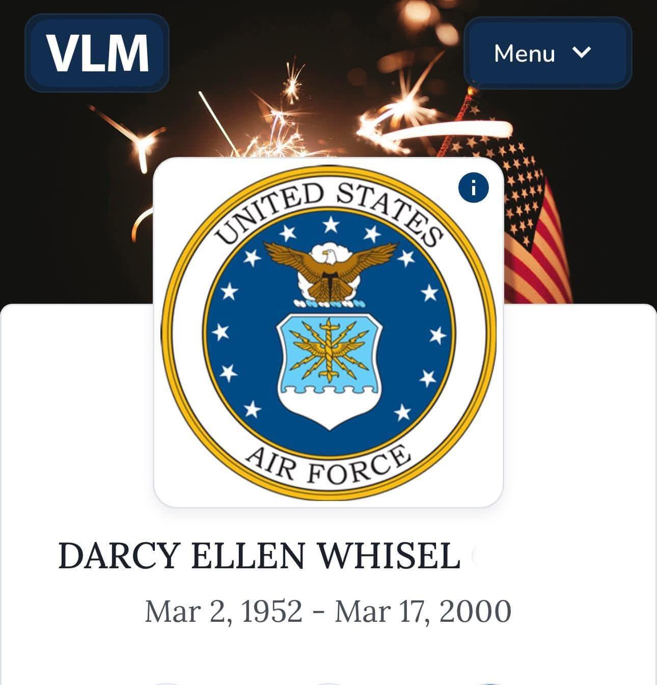 Darcy Ellen Whisel, United States Air Force
