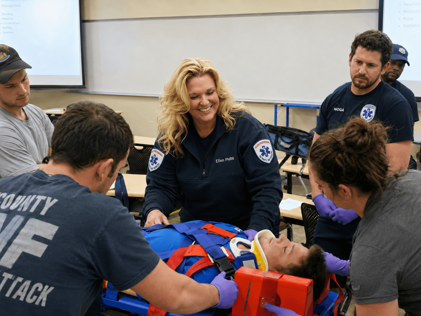 Dr. Riccio teaching a paramedic class