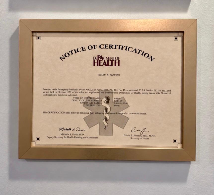 Prehospital Registered Nurse certificate