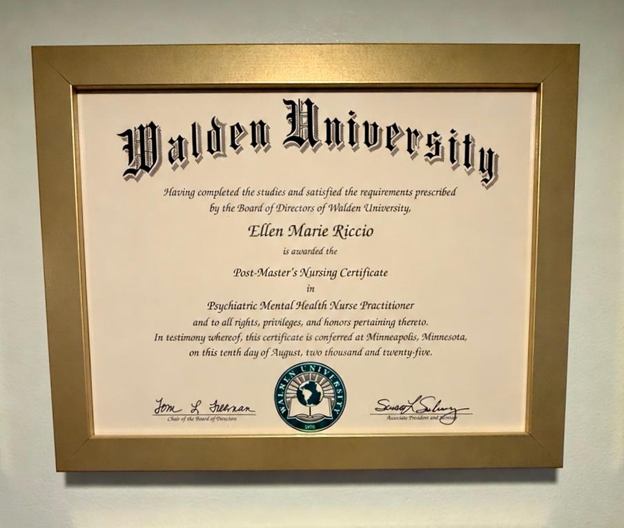 Post-Master’s Certificate, Psychiatric-Mental Health Nurse Practitioner, Walden University